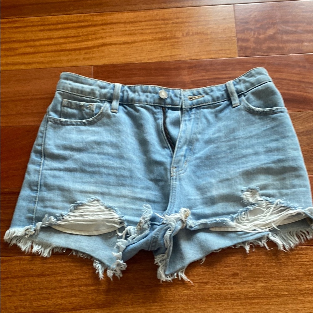 Fashion Nova Blue Distressed Jean Shorts